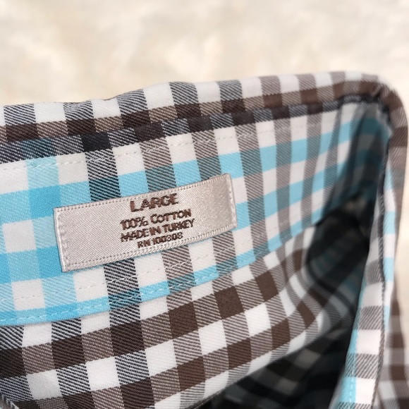 Peter Millar Plaid Dress Shirt, Large - Picture 4 of 5
